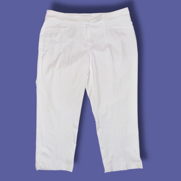 PGA TOUR Women’s Woven Capri Pants - White Size 12 - Picture 2 of 14